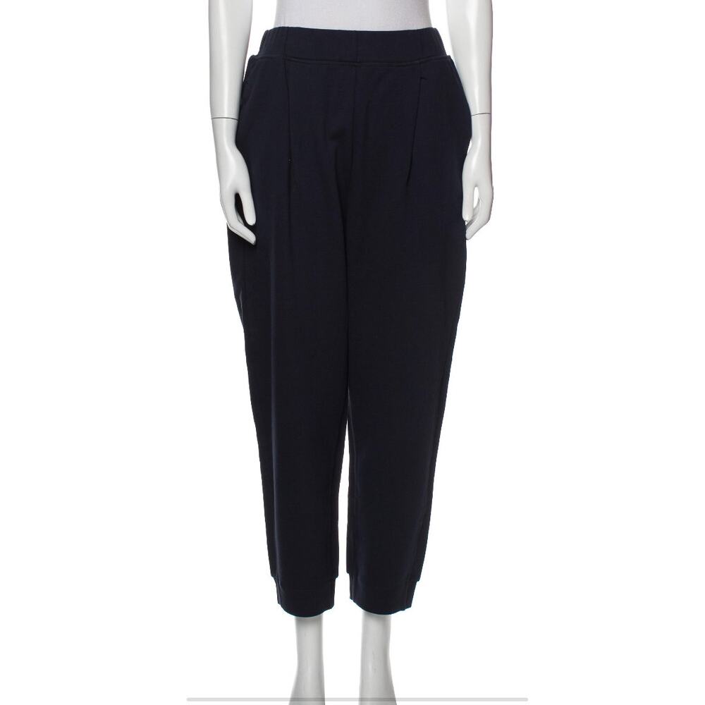 Max Mara Leisure Navy Cotton Jogger Pants Luxury Lounge Travel ~ Sz L